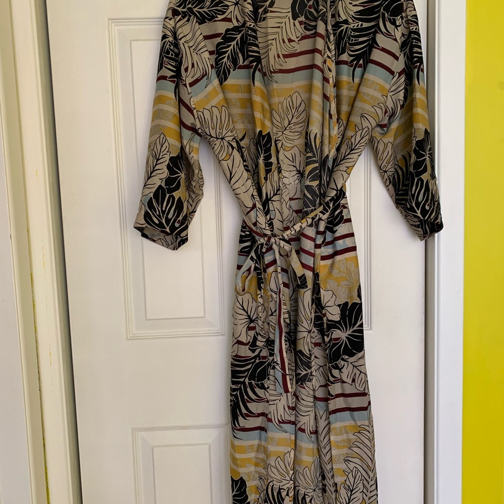 Elegant Multicolor Leaf Print Dress
